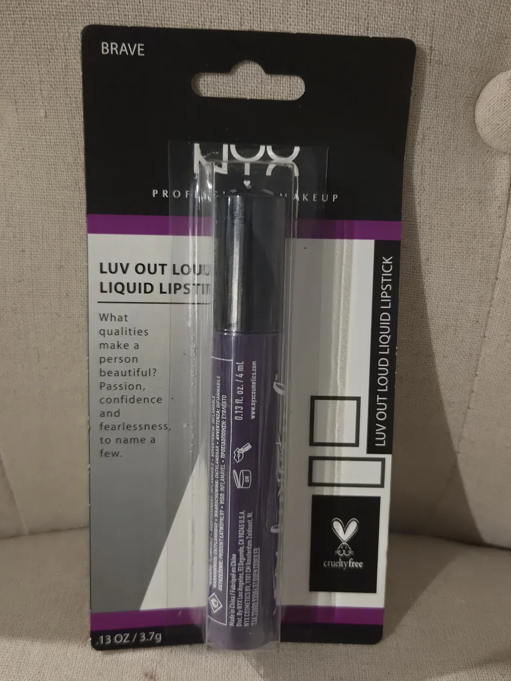 NYX Luv Out Loud Liquid Lipstick - Brave (Purple)